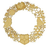 Laser Cut Detailed Wizard Shapes and Snowflake Wreath